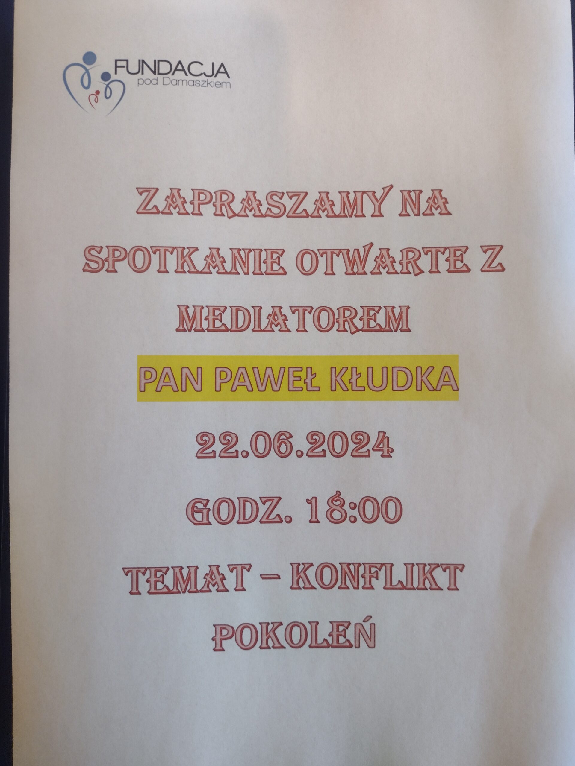 Spotkanie z Mediatorem. Temat – Konflikt pokoleń